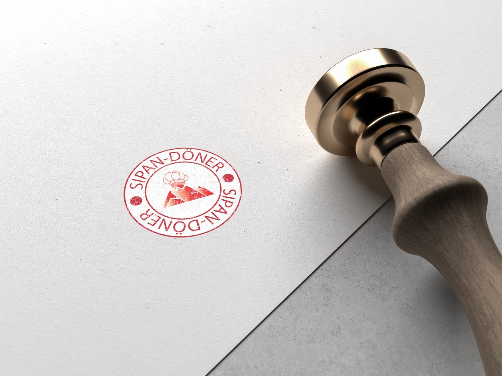 Custom rubber stamp brand mark design for Sipan Döner